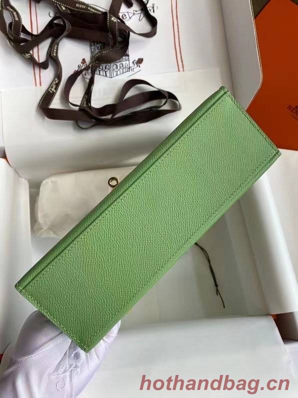 Hermes Original Epsom Leather KEL2278 green&gold-Tone Metal