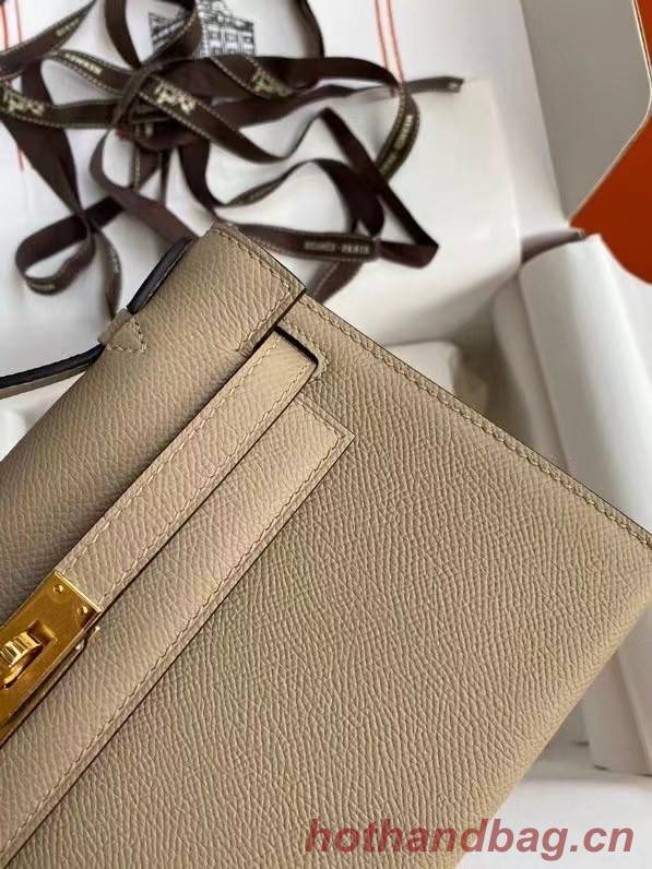 Hermes Original Epsom Leather KEL2278 grey&gold-Tone Metal