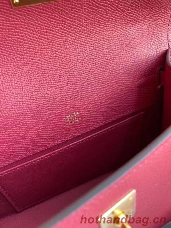 Hermes Original Epsom Leather KEL2278 purplish&gold-Tone Metal