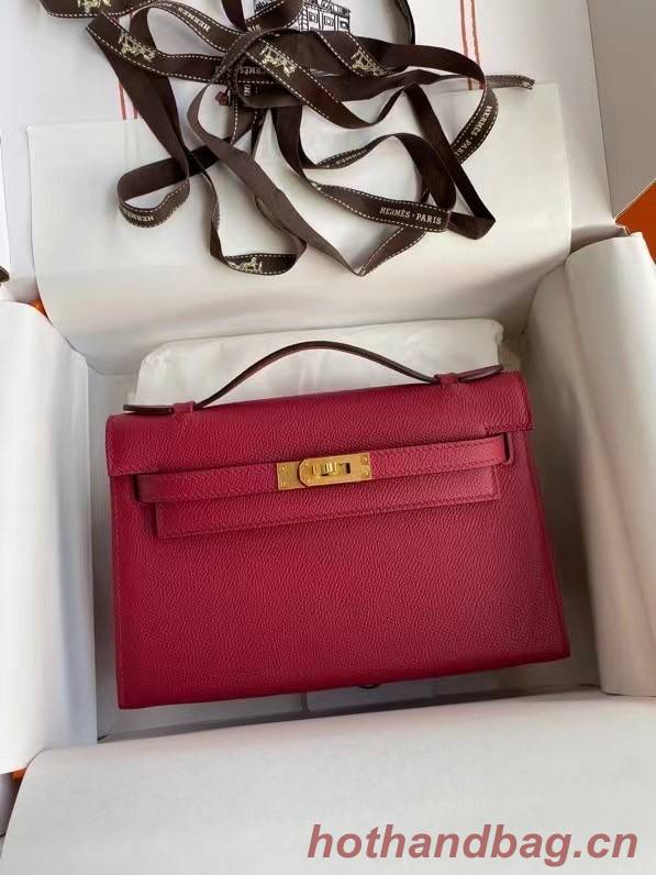 Hermes Original Epsom Leather KEL2278 purplish&gold-Tone Metal