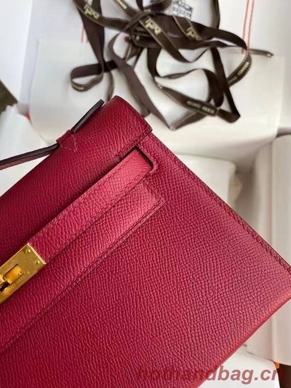 Hermes Original Epsom Leather KEL2278 purplish&gold-Tone Metal