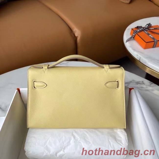 Hermes Original Epsom Leather KEL2278 Pearl White&Silver-Tone Metal