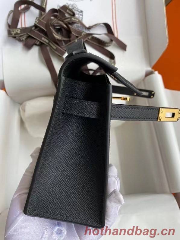 Hermes Original Epsom Leather KEL2278 black&gold-Tone Metal