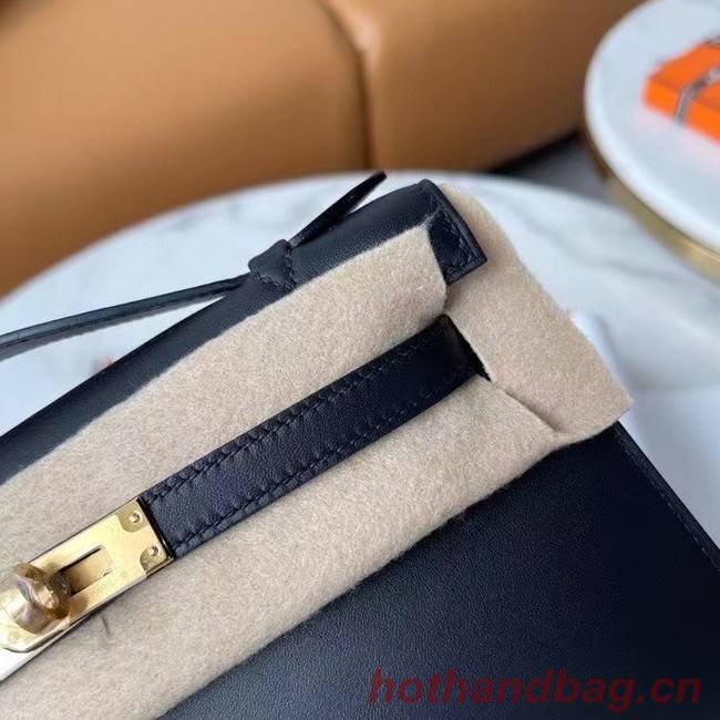 Hermes Original swift Leather KEL2278 black&gold-Tone Metal