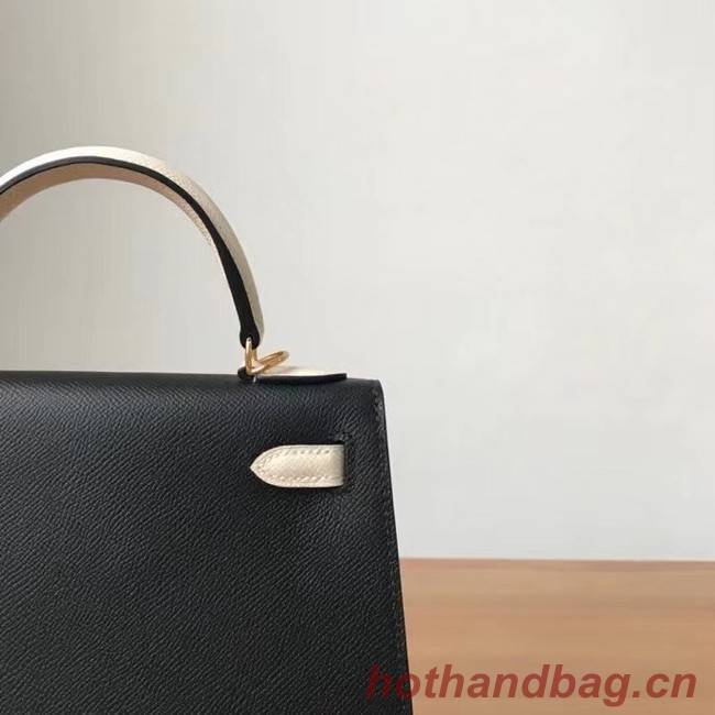 Hermes Original Epsom Leather KEL2578 black&cream