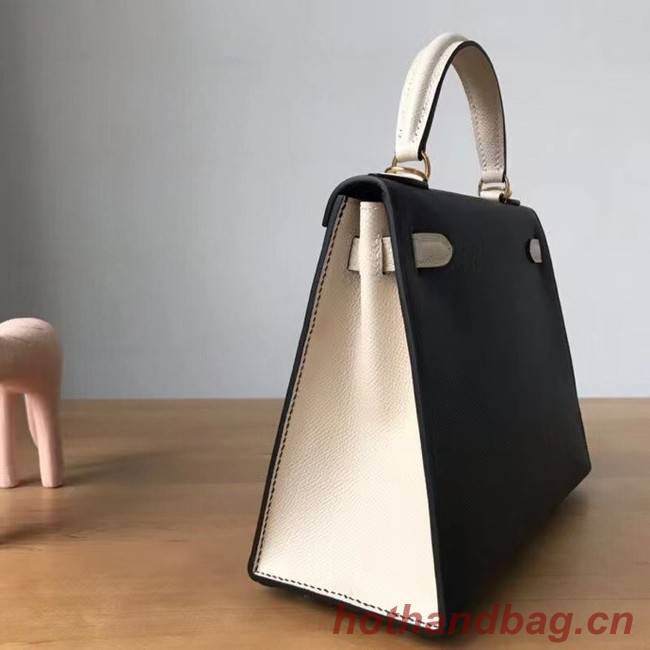 Hermes Original Epsom Leather KEL2578 black&cream