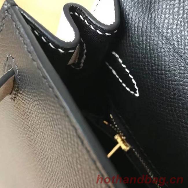 Hermes Original Epsom Leather KEL2578 black&cream