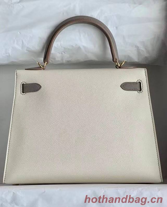 Hermes Original Epsom Leather KEL2578 cream&grey