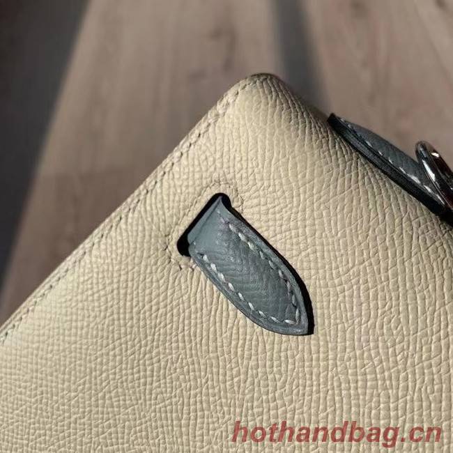 Hermes Original Epsom Leather KEL2578 cream&sky blue