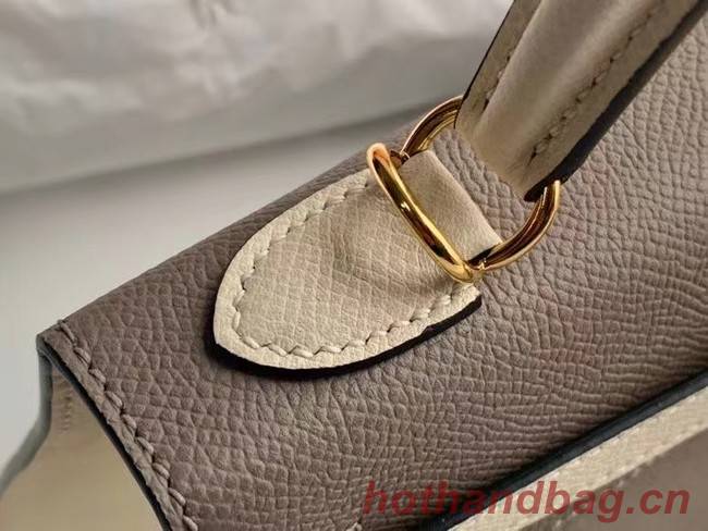 Hermes Original Epsom Leather KEL2578 grey&cream