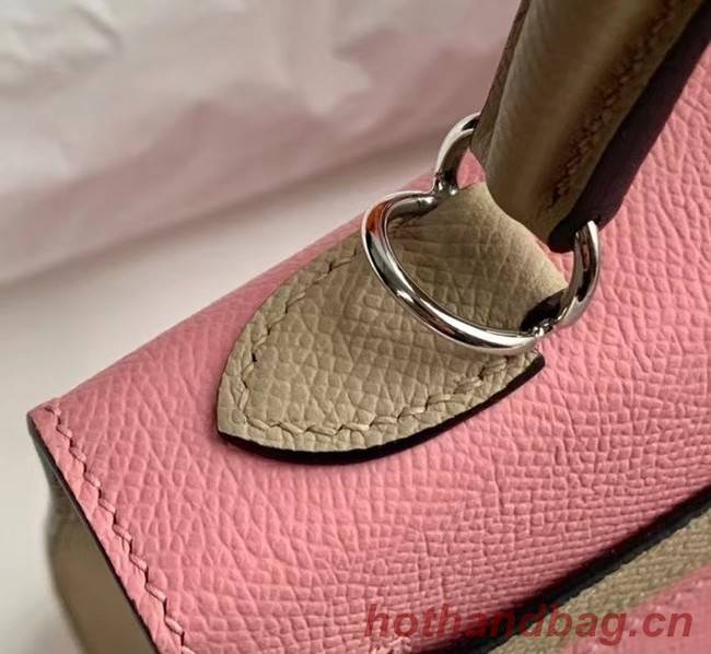 Hermes Original Epsom Leather KEL2578 pink&light grey