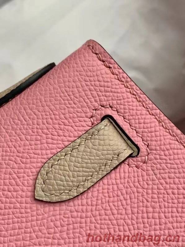 Hermes Original Epsom Leather KEL2578 pink&light grey