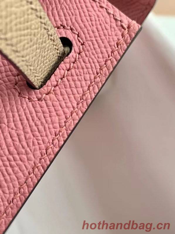 Hermes Original Epsom Leather KEL2578 pink&light grey