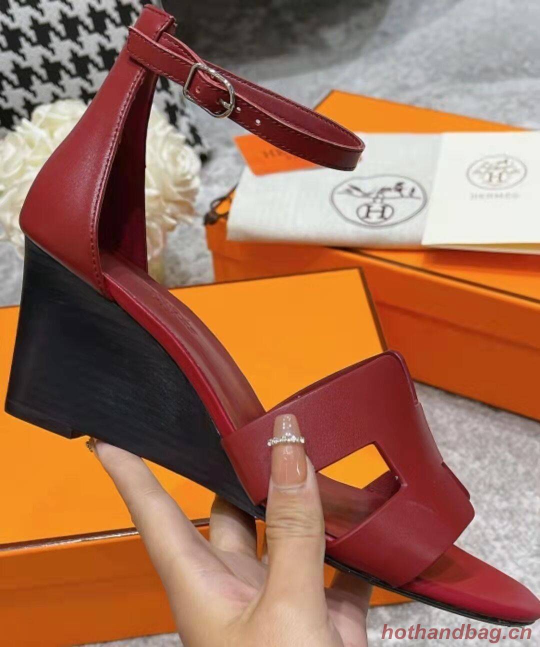 Hermes Shoes HO885 Wine