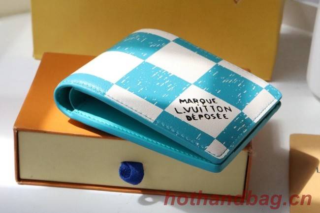 Louis Vuitton MULTIPLE WALLET M60496 light blue