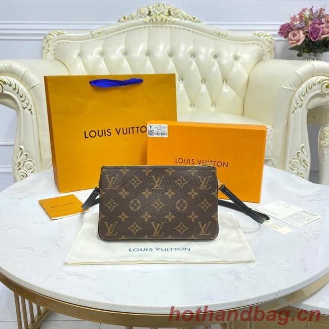 Louis vuitton  Canvas DOUBLE ZIP POCHETTE M80084 brown