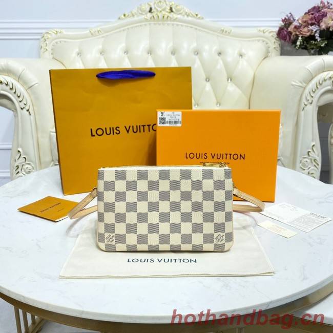 Louis vuitton Damier Azur Canvas DOUBLE ZIP POCHETTE M80084