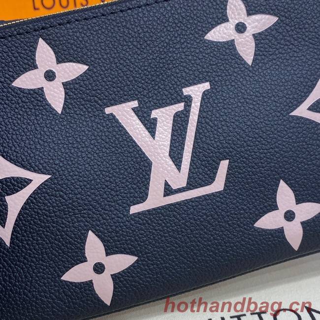 Louis vuitton Monogram Empreinte DOUBLE ZIP POCHETTE M80084 Black&Beige