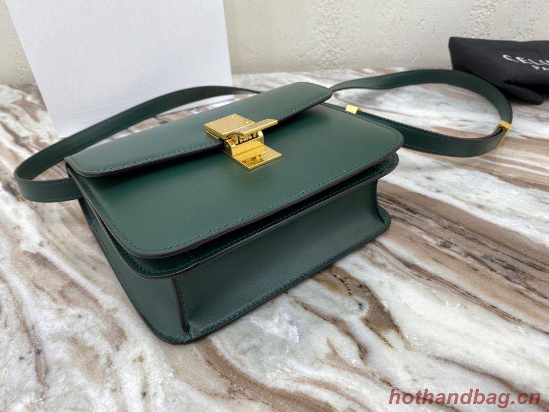 Celine Classic Box Teen Flap Bag Original Calfskin Leather 3379 Dark Green