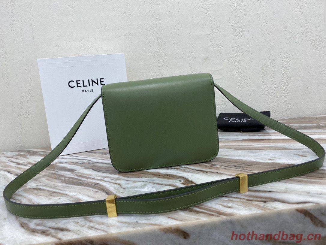 Celine Classic Box Teen Flap Bag Original Calfskin Leather 3379 Green