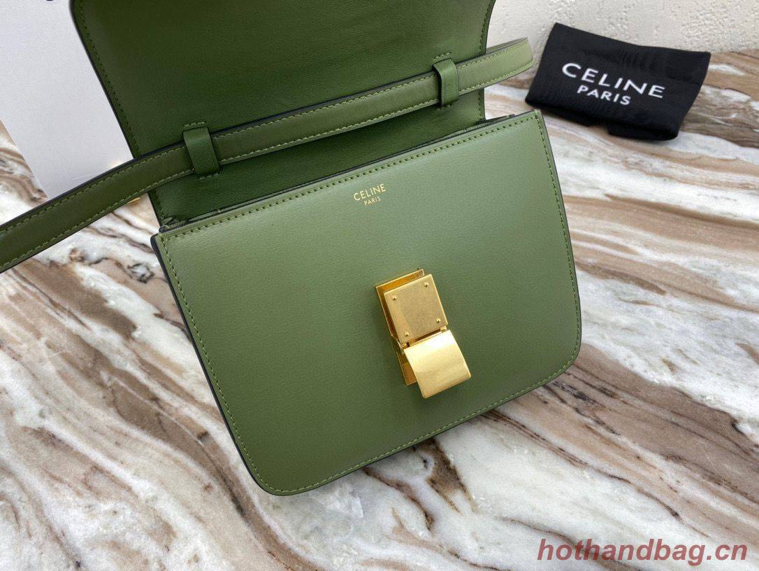 Celine Classic Box Teen Flap Bag Original Calfskin Leather 3379 Green