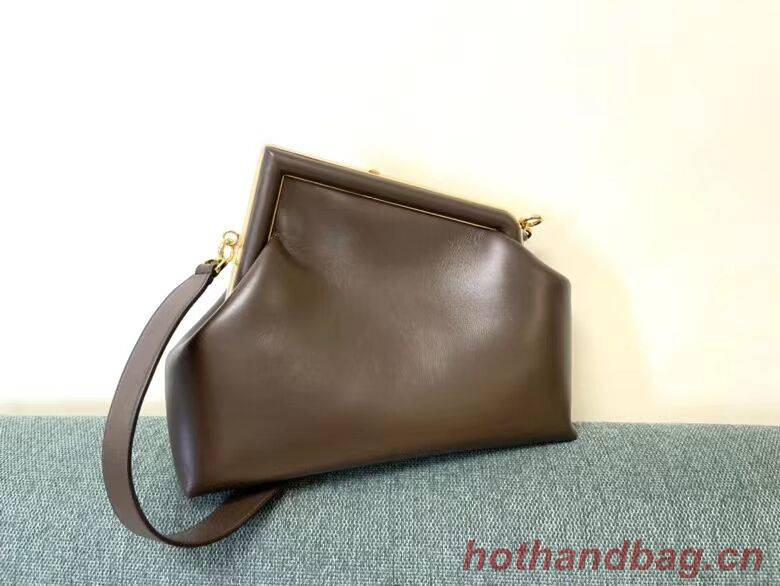 FENDI FIRST MEDIUM leather bag 8BP127AB Dark brown