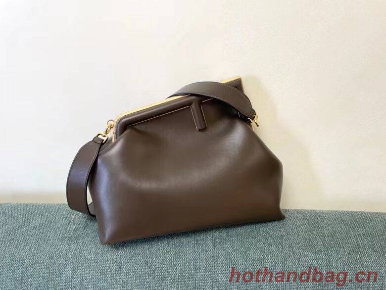 FENDI FIRST MEDIUM leather bag 8BP127AB Dark brown