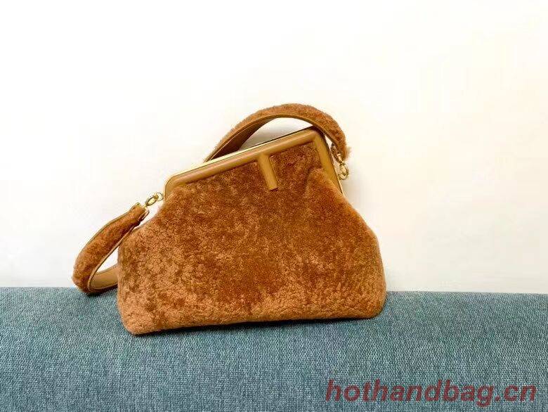 FENDI FIRST MEDIUM sheepskin bag 8BP127AH Caramel