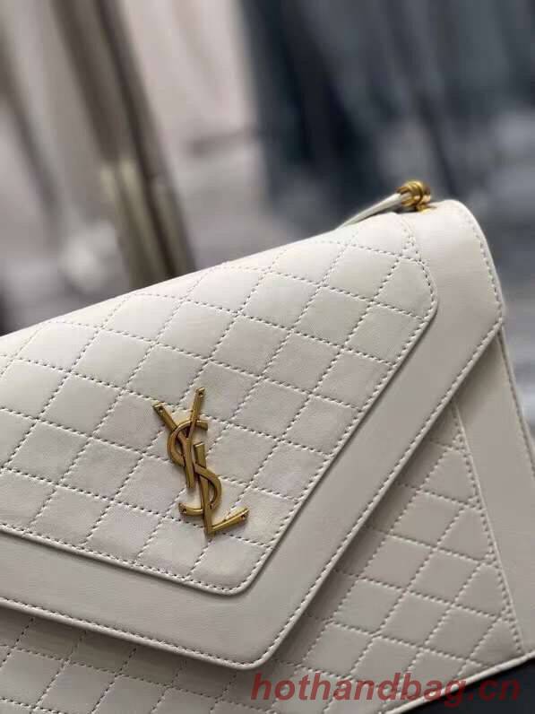 Yves Saint Laurent GABY SATCHEL IN QUILTED LAMBSKIN 6688631 white