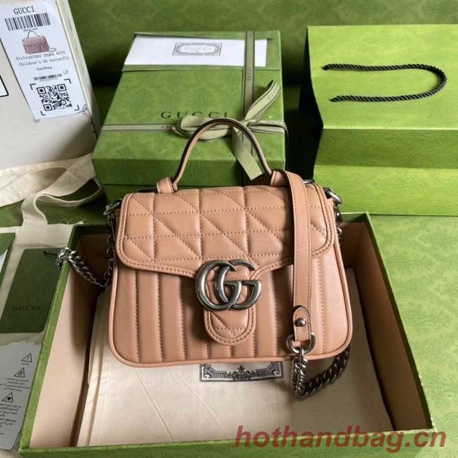 Gucci GG Marmont mini top handle bag 583571 Rose beige