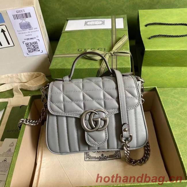 Gucci GG Marmont mini top handle bag 583571 gray