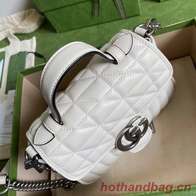 Gucci GG Marmont mini top handle bag 583571 white