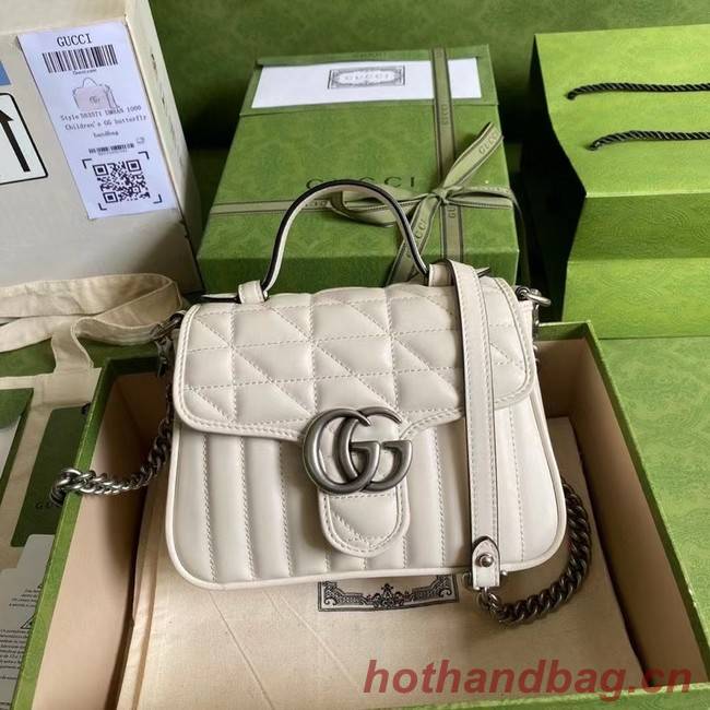 Gucci GG Marmont mini top handle bag 583571 white