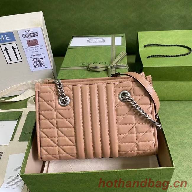 Gucci small leather shoulder bag 681483 Rose beige