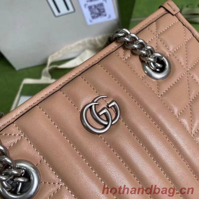 Gucci small leather shoulder bag 681483 Rose beige