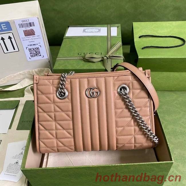 Gucci small leather shoulder bag 681483 Rose beige