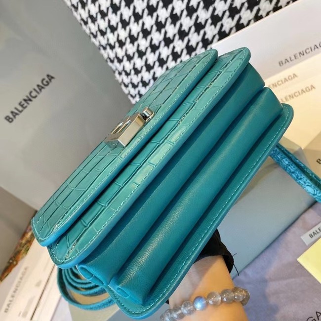 BurBerry Leather Shoulder Bag 80195 sky blue