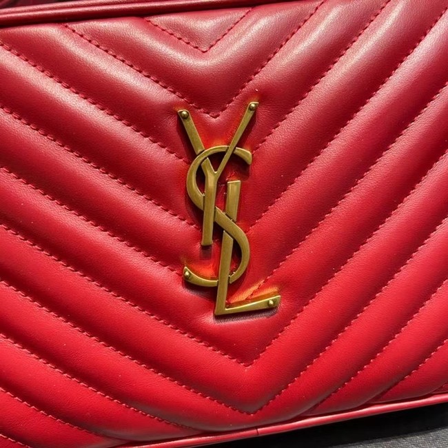 Yves Saint Laurent LOU CAMERA BAG IN QUILTED LEATHER 81000 ROUGE OPYUM