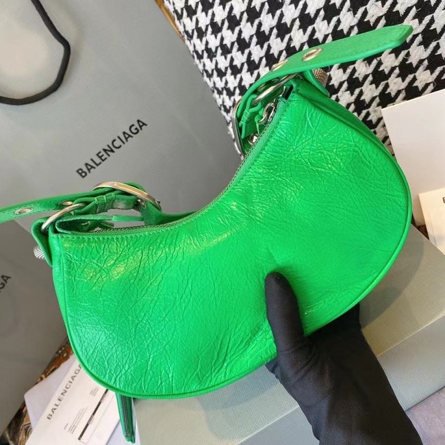 Balenciaga WOMENS LE CAGOLE MEDIUM SHOULDER BAG IN GREEN 27541