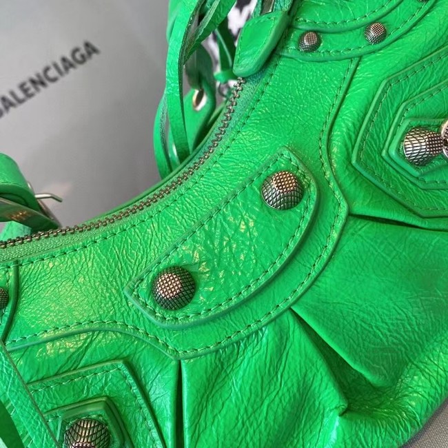 Balenciaga WOMENS LE CAGOLE MEDIUM SHOULDER BAG IN GREEN 27541