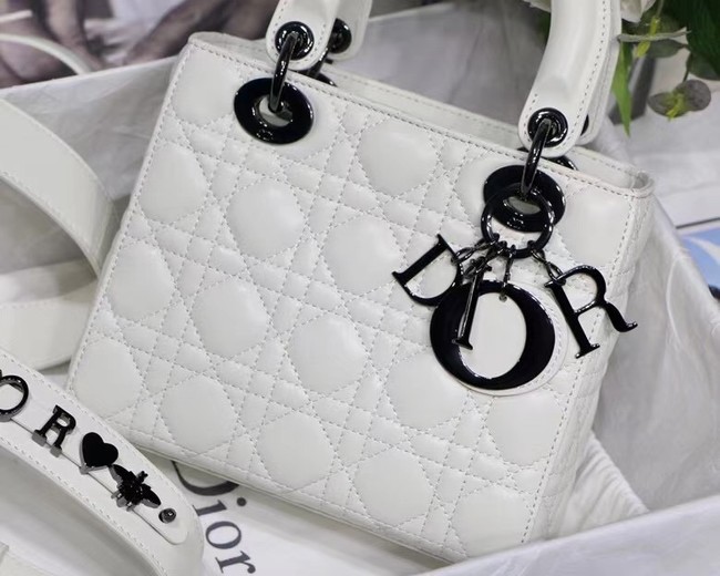 LADY DIOR MY ABCDIOR BAG Cannage Lambskin M0538I white Black-Tone