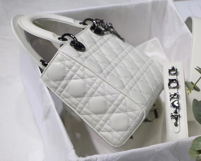 LADY DIOR MY ABCDIOR BAG Cannage Lambskin M0538I white Black-Tone