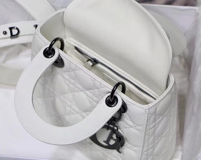 LADY DIOR MY ABCDIOR BAG Cannage Lambskin M0538I white Black-Tone