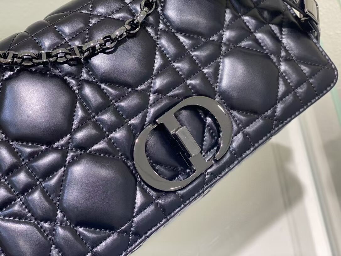 LARGE DIOR CARO BAG Gradient Cannage Lambskin M9243E black