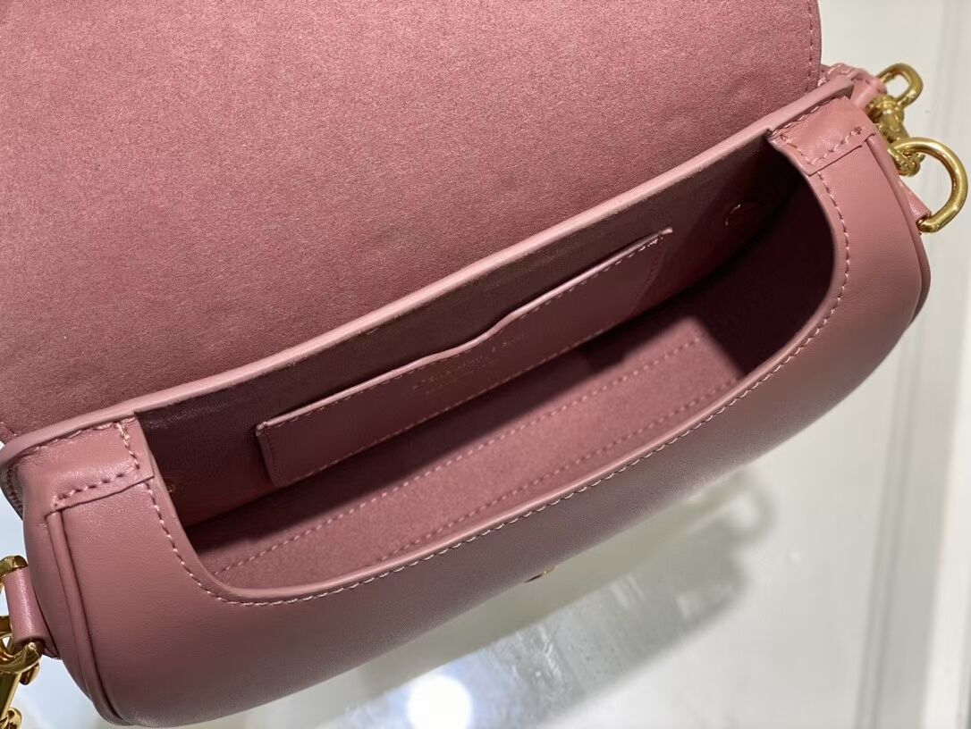 MEDIUM DIOR BOBBY BAG Warm Taupe Box Calfskin M9327 pink