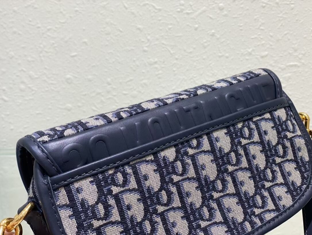 MEDIUM DIOR BOBBY BAG Warm Taupe Box Embroidery M9327 dark blue