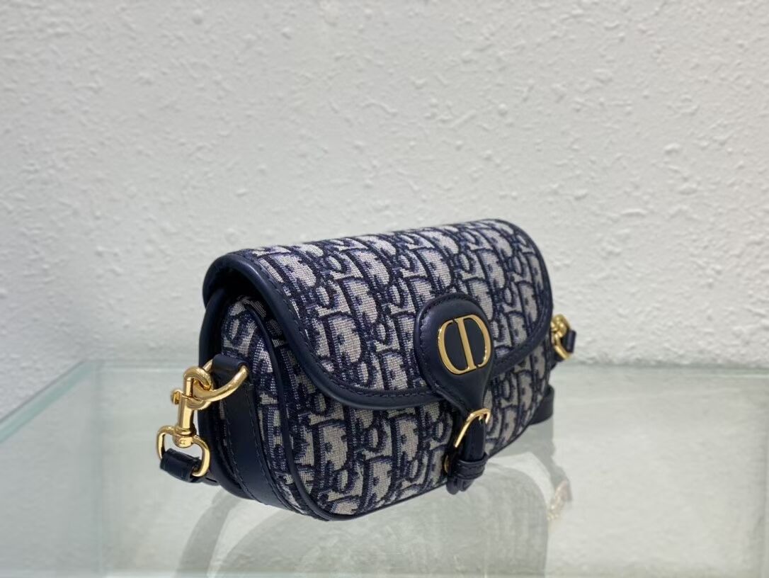 MEDIUM DIOR BOBBY BAG Warm Taupe Box Embroidery M9327 dark blue