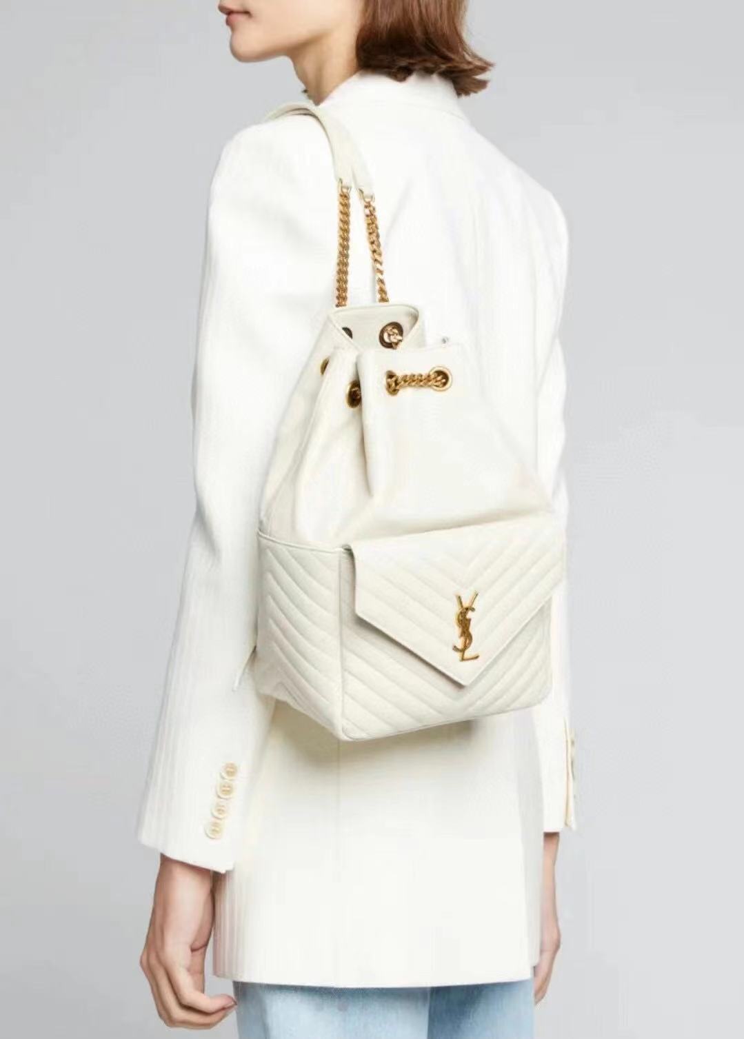 Yves Saint Laurent JOE BACKPACK IN LAMBSKIN 772609 BLANC VINTAGE