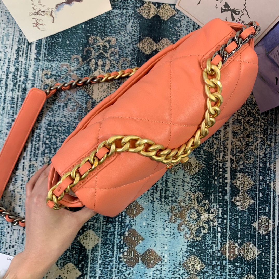 Chanel 19 flap bag Original Leather AS1160 AS1161 AS1162 Coral