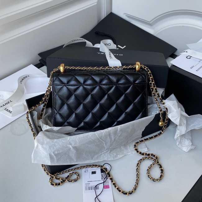 CHANEL Lambskin Flap Shoulder Bag AP2289 black